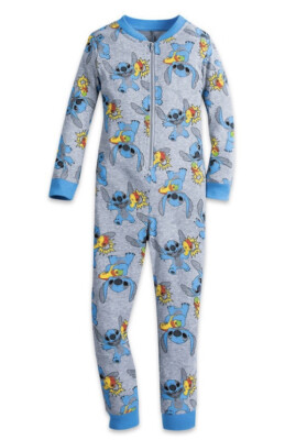 DISNEY Store Lilo Stitch 1Piece Sleeper Size Unisex Boy Girl Pajamas  PJs NEW