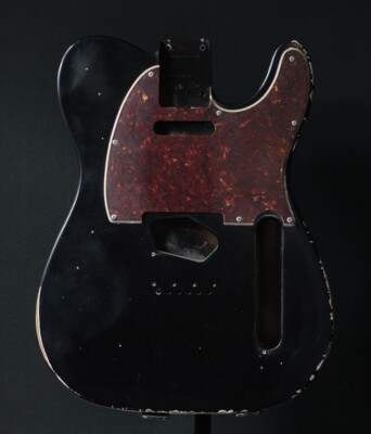 RGH | Tele Style Body Black / Schwarz  Erle / Alder, Nitro aged / relic + Pickg.