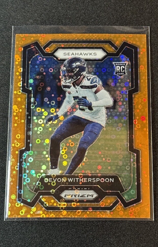 2023 Panini Prizm #389 Devon Witherspoon Disco Orange Rookie RC Seahawks