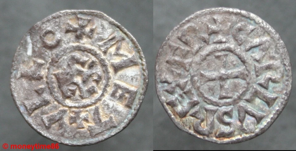 Carolingienne, denier au monogramme de Charles le chauve pour Melle en TTB - Photo 1/1