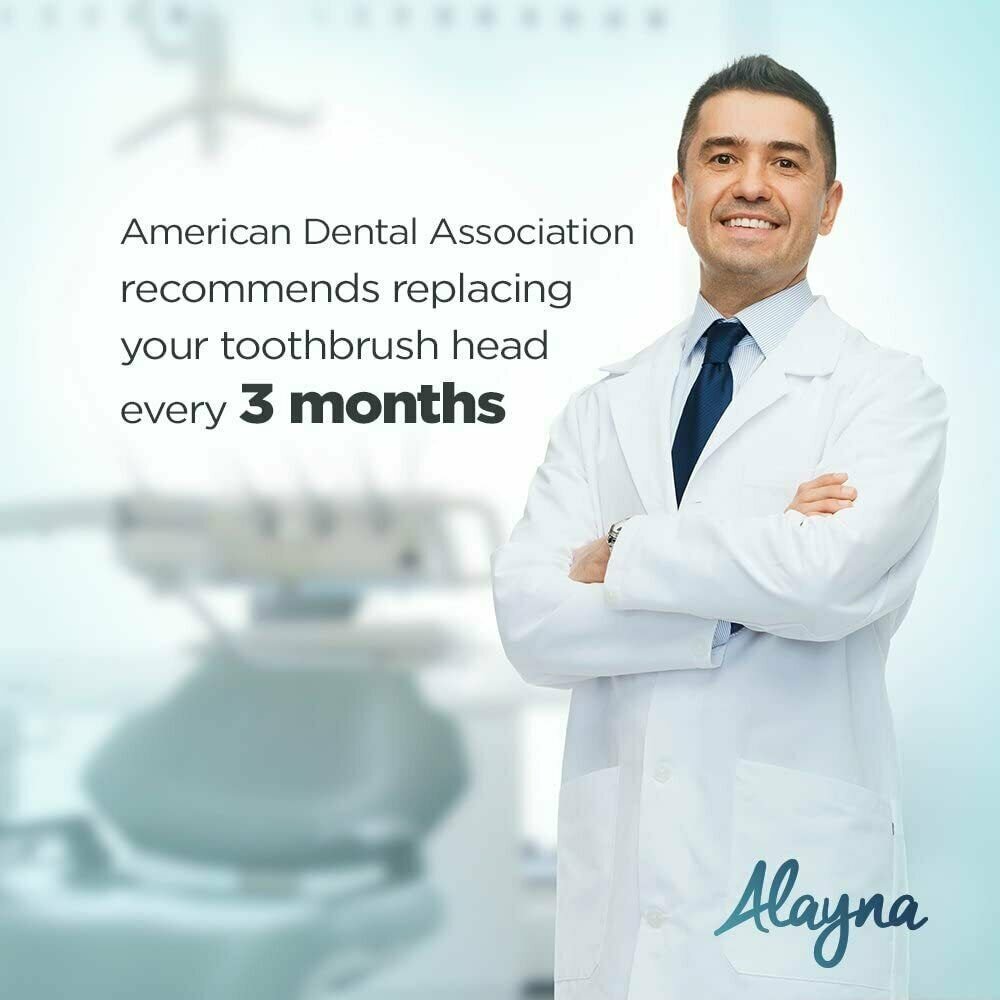 Alayna Replacement Toothbrush Heads 2 Power & 2 Ortho Tip Compatible w/ Oral B