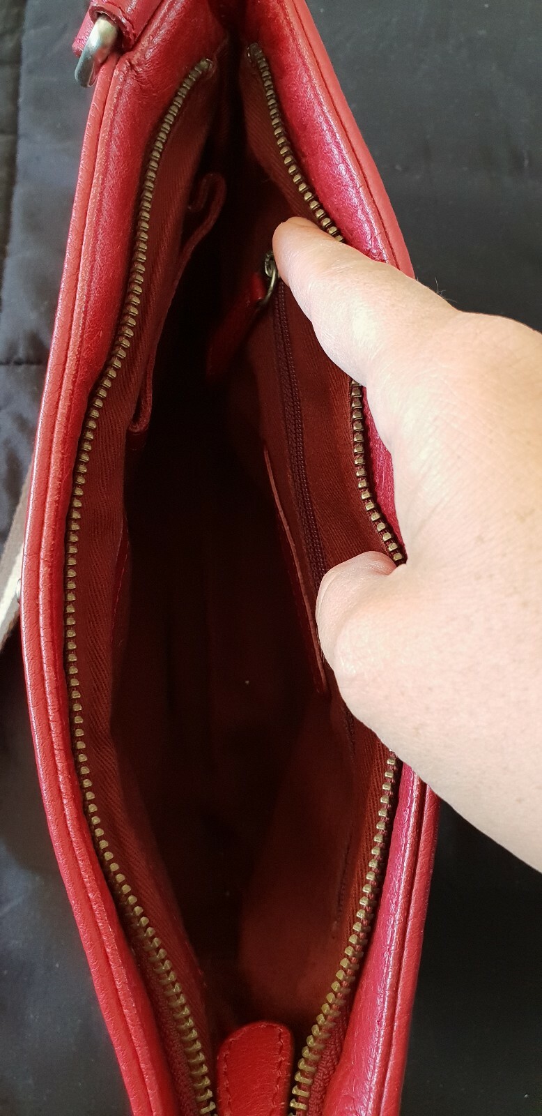 SPORTSCRAFT Leather Red Handbag Shoulder Bag B8 eBay