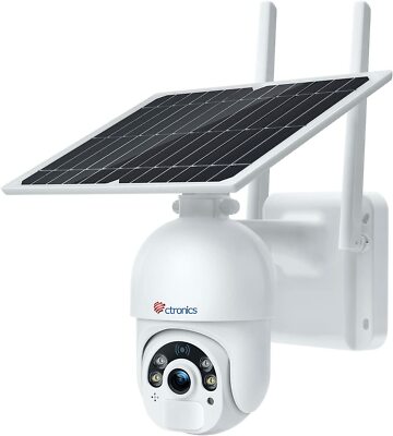 Überwachungskamera Aussen 7800mAh Akku, Kabellos PTZ Kamera mit Solarpanel CTS20