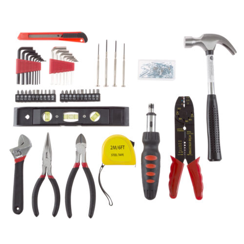 Household Tool Kit 130 Piece Hammer Wrench Set Screwdriver Pliers Tape Measure - Picture 3 of 6
