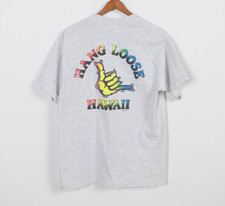 Vintage 80s Hang Loose Surf Hawaii T-Shirt Single Stitch Size Medium Made in USA