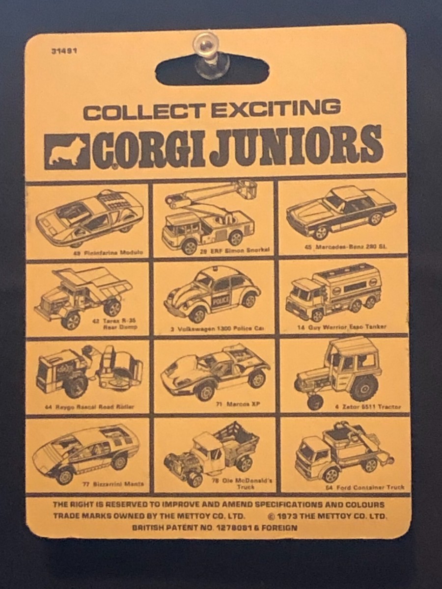 VINTAGE CORGI JUNIORS #31491 #26 ERF FIRE ENGINE TRUCK RED MADE IN