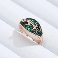Eidechse Ring 585 RG Rotgold Rosegold mit Sma...