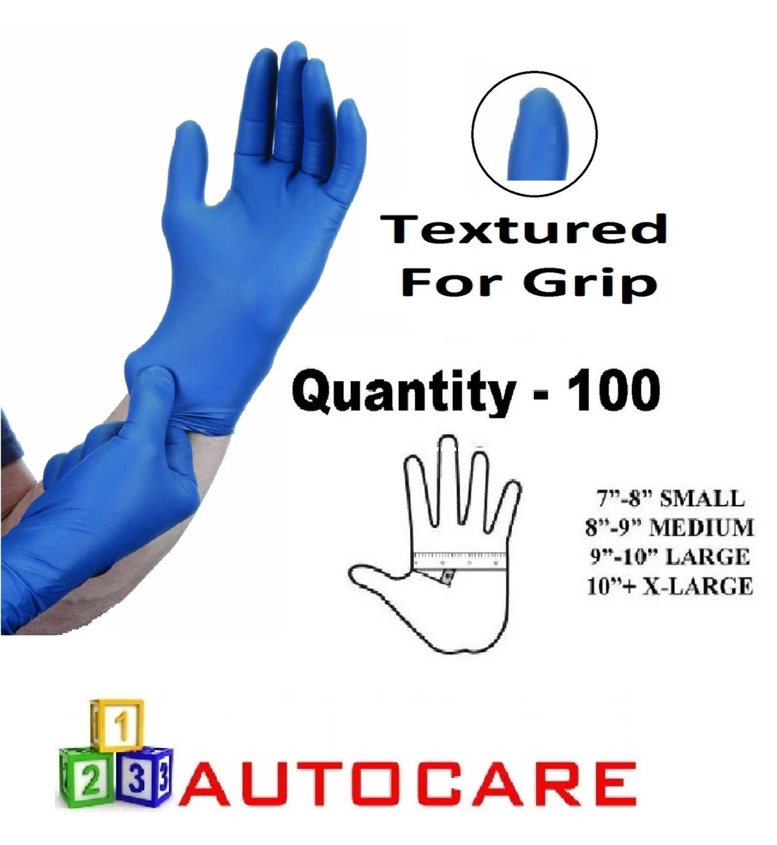 100 X Grand TOUGH BLUE NITRILE Fort Tatouage Mécanique Jetable