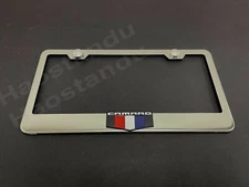 1x BlackCamaro SIX Logo 3D Emblem STAINLESS STEEL License Plate Frame RUST FREE