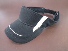 Augusta Sportswear Visor, Adult, Black w/ White Stripe D HC