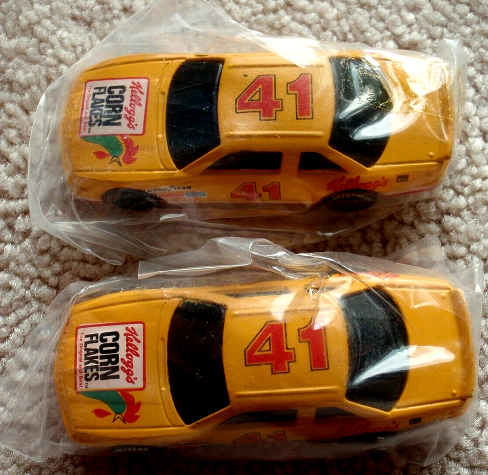 Set of 2 Racing Champions Kelloggs Corn Flakes Diecast Race Cars 1991 Vintage