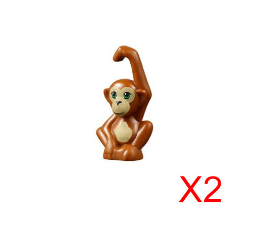 Lego Dark Orange Baby Monkey - Orangutan Animal Friends Minifigure