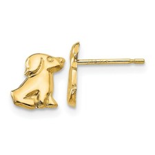 Real 14kt Yellow Gold Madi K Dog Post Earrings