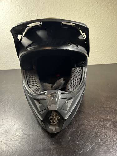 Shift Adult White Label Mat Black/gray Dirt Bike Helmet Extra Small X-small - Picture 6 of 9