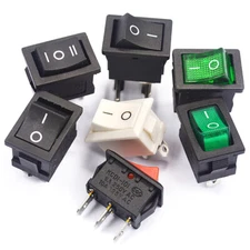 KCD1-101 2/3/4/6 Pin Rocker Power Button ON OFF Toggle Switch Black Red 250V 6A