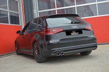 Streetbeast Sportauspuff Anlage 76mm mit Soundgenerator für Audi A3 8V Sportback