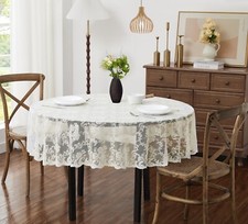 WARM HOME DESIGNS Elegant Lace Tablecloth with Floral Design in Many Sizes. MTC
