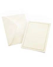 Pearl Foil Border Print at Home All-Purpose Cards Ivory/Cream 4.25 x 5.5 inches