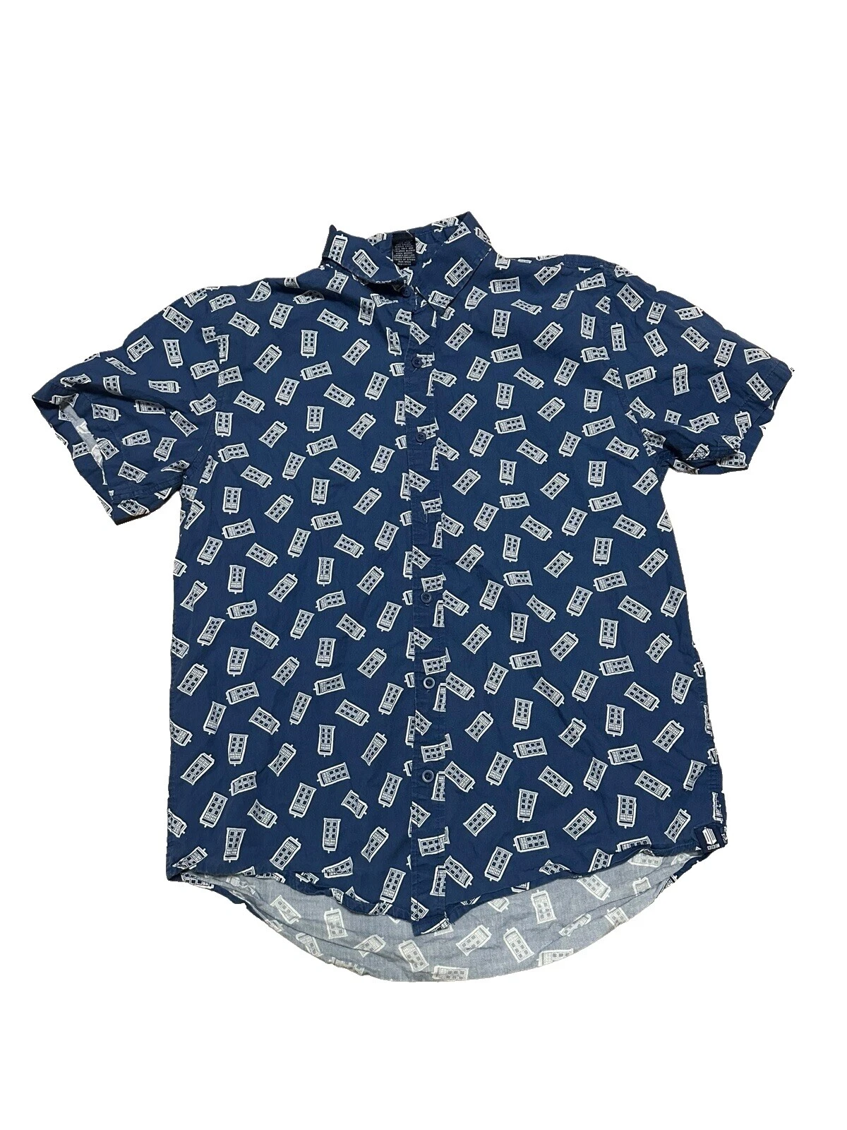 Hot Topic Short Sleeve Solid Casual Button-Down Shirts for Men