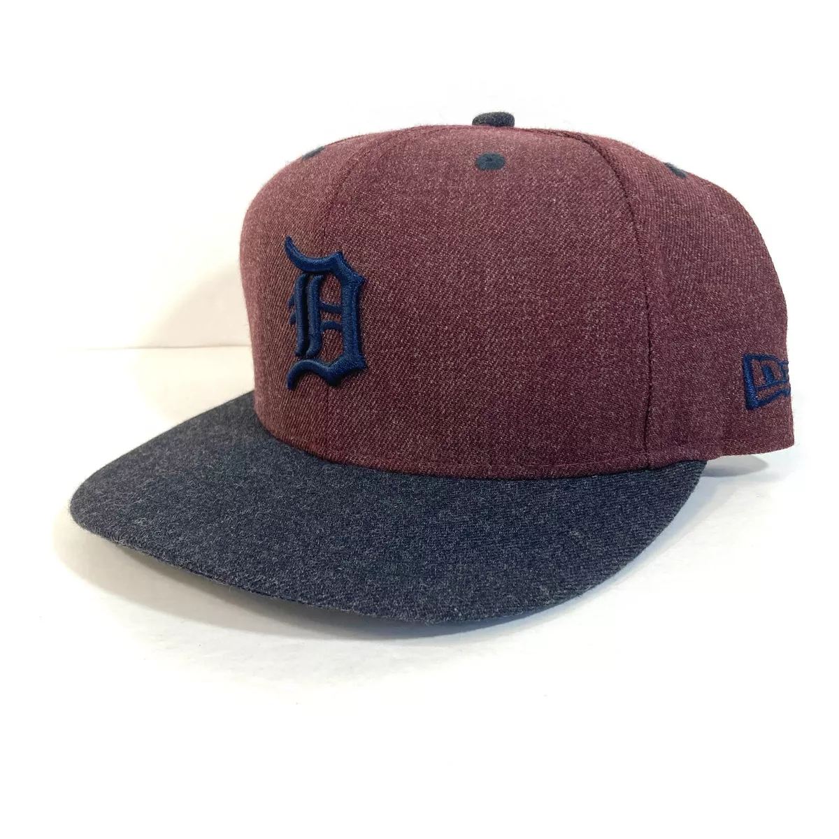 *as is* DETROIT TIGERS HAT new era maroon & navy wool blend FITTED SIZE  7-1/4