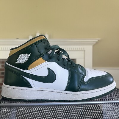 Nike Air Jordan 1 Mid Green Yellow Pollen Sonics 6Y 