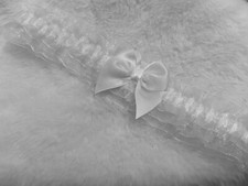 Baby Girl White Christening Organza Headband Baptism Wedding with Satin bow