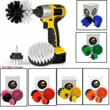 3pc Set Cleaning Drill Brush Kit Carpet Tile Power Scrubber Cleaner Attachment 