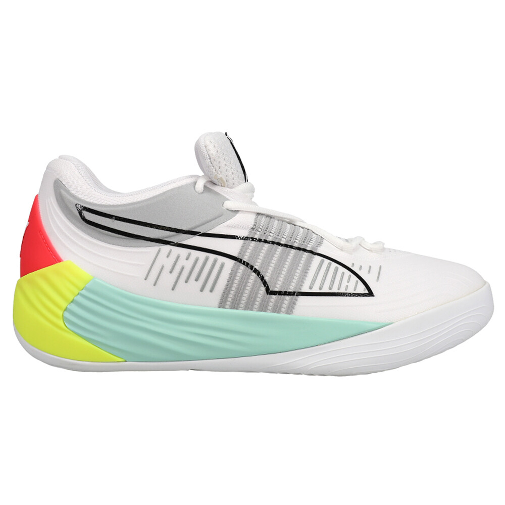 Puma Fusion Nitro Basketball Mens White Athletic Sneakers 195587-02