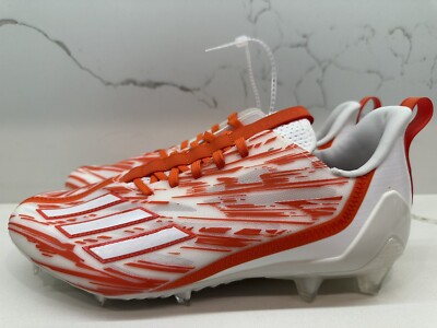 New Adidas Adizero White Team Orange Football Cleats GZ6913 Men s Size 14