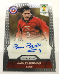 2014 Panini FIFA World Cup Prizm Soccer Autographed Card IVAN ZAMORANO-CHILE