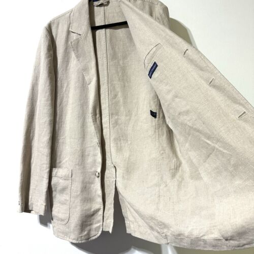Grant Thomas Blazer Men's Beige Pure Linen Blazer Jacket Size S Sports Coat - Picture 2 of 9