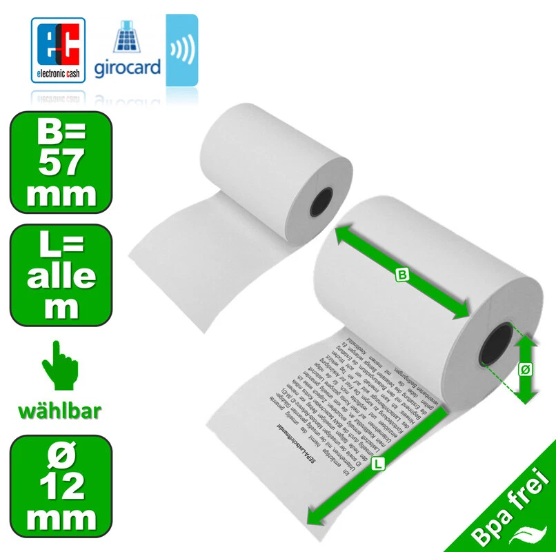 ROLLEN-DISCOUNTER Aktion - EC Cash Thermorollen für EC Terminals & Geräte - 57 mm Breite - aus DE