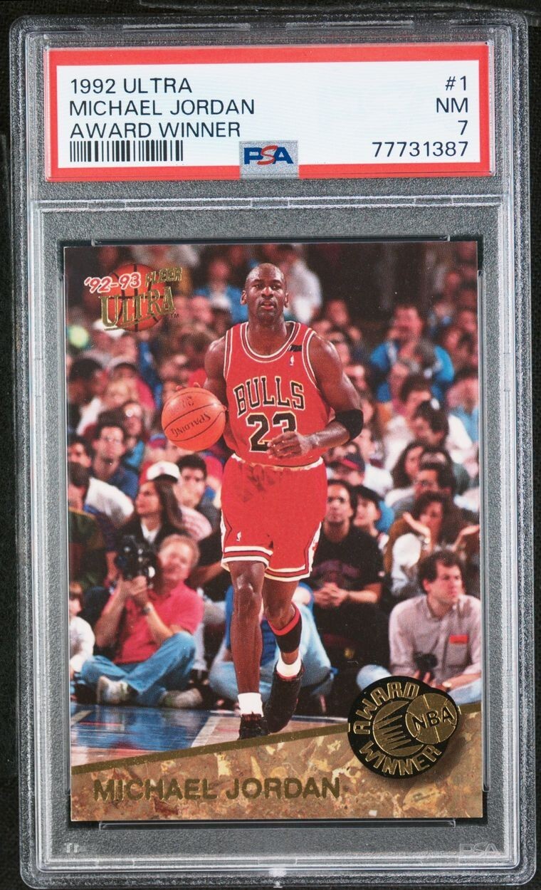 PSA 7 NM 1992 ULTRA AWARD WINNERS MICHAEL JORDAN #1  CHICAGO BULLS