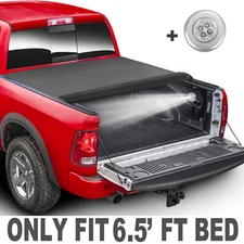 Truck Tonneau Cover For 2002-25 Dodge Ram 1500/2500/3500 6.5FT Bed Soft Roll Up