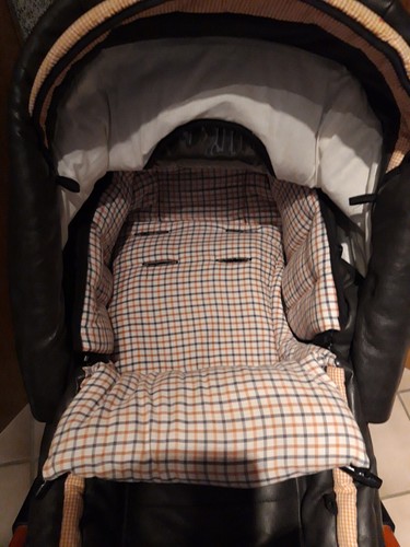 Schöner Hartan Racer S Kombi Kinderwagen Kunstleder braun/ orange - Bild 7 von 12