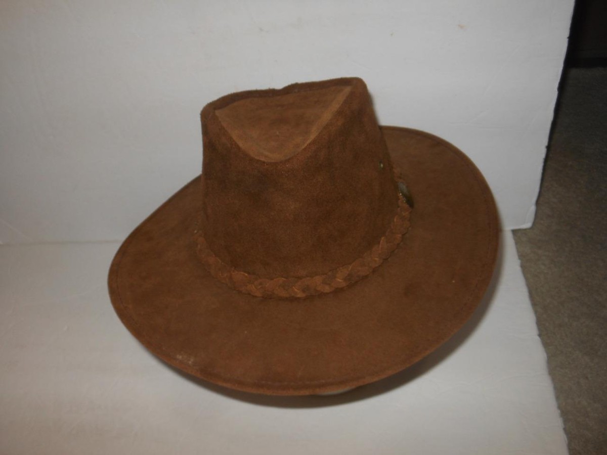 RARE HENSCHEL DARK SUEDE LEATHER BRAIDED BAND COWBOY HAT SZ  display picture 1