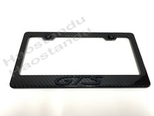 1x(Blk) GTS 3D Emblem Real 3K TwillWeave CARBON FIBER License Plate Frame Holder