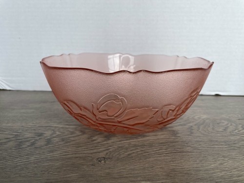 Arcoroc France Rosaline Pattern Pink Glass Bowl Vintage Good Condition Ebay