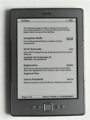 D01100 Kindle 4th Generation 2GB Wi-Fi 6 inch eBook Reader Graphite  WORKS