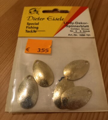 Meeresangeln Spinnerblättchen Dieter Eisele Golden Shiner Gr.3 Brandungsangeln 