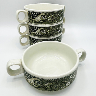 STEELITE Royal Dalton Suppenschalen Coupe mit Griffen ''Balmoralmuster'' stapelbar