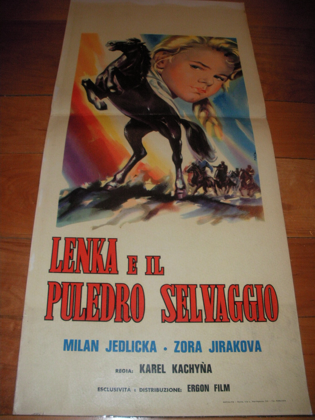 Locandina originale film Lenka e il puledro selvaggio (1961) - Regia di Karel Kachyňa