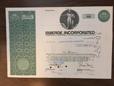 LEHMAN BROTHER BANK GOING OUT OF BUSINESS STOCK CERTIFICATE SAME OR SIMILAR ITM