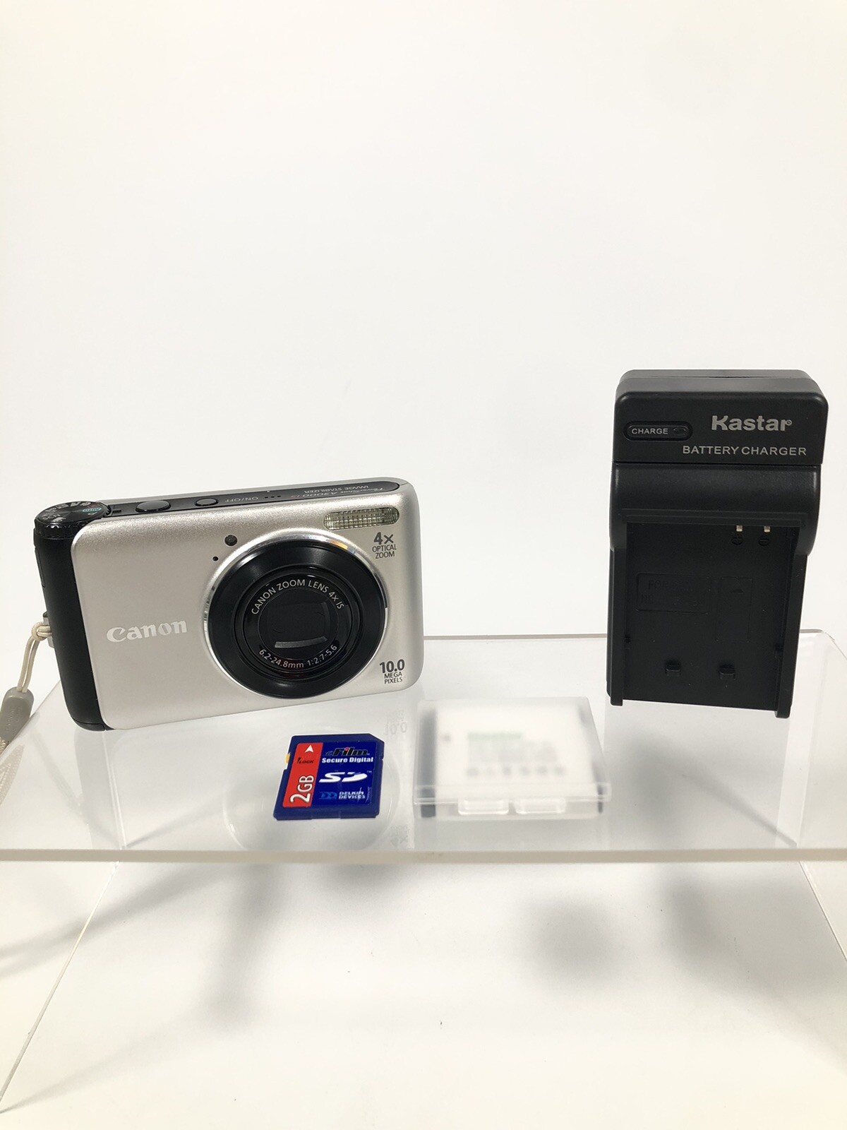 Canon Powershot A3000 IS 10.0MP 4x Zoom Digital Camera W/ SD Card Charger Tested