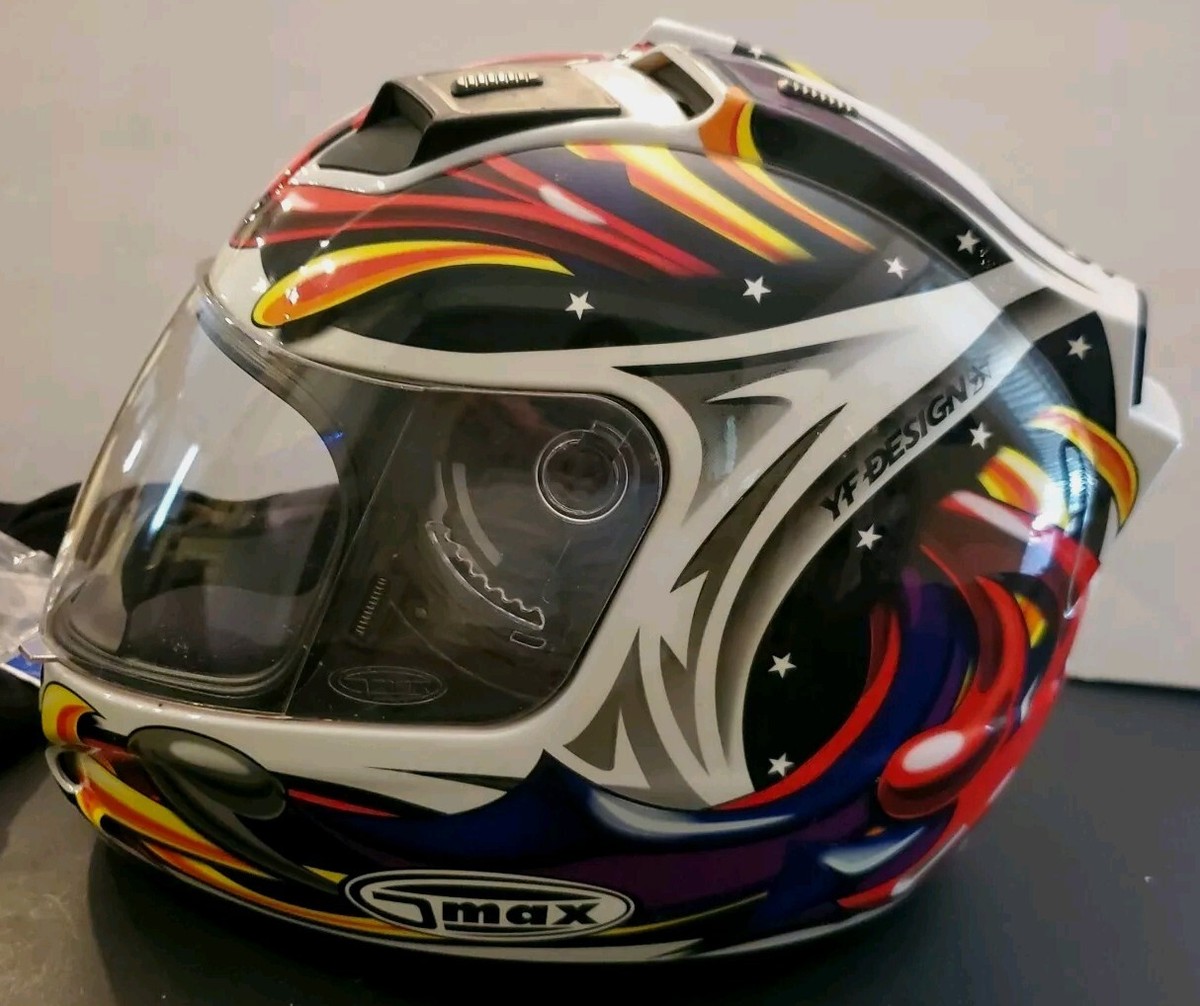 Gmax DOT 68S Motorcycle Full Helmet,YF Design, Size XL-Rear red lights-3  Modes