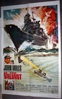 THE VALIANT original 1962 WW2 movie poster BRITISH BATTLESHIP 1sheet JOHN MILLS