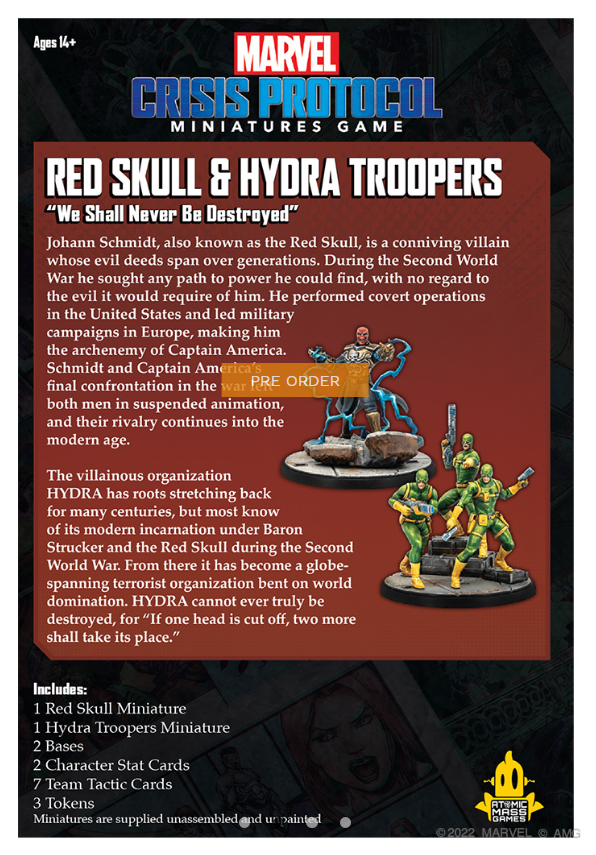Marvel Crisis Protocol Red Skull and Hydra Troopers NEW in BOX