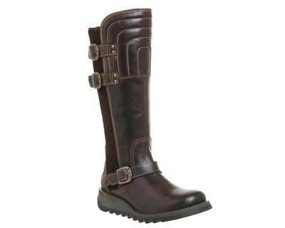 Fly London Sher Femmes Bottes cuir marron foncé - Photo 1/4