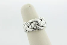 David Yurman Sterling Silver 925 Braided Woven Knot Rope Design Ring - Size 7