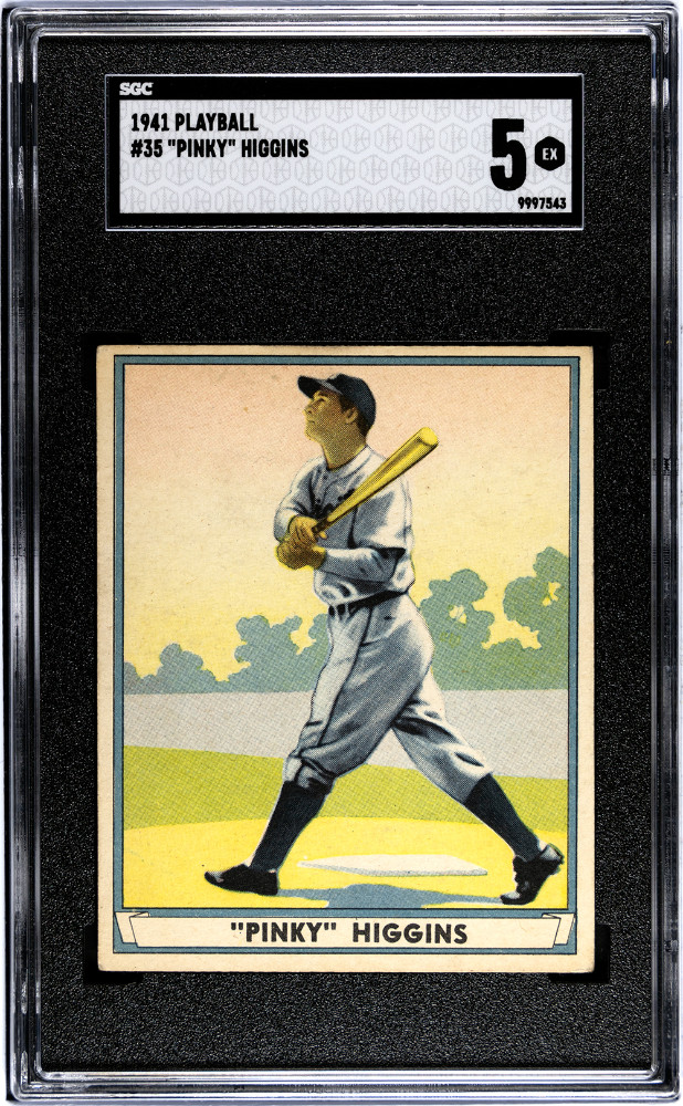 1941 Play Ball #35 Pinky Higgins Detroit Tigers SGC 5 EX Awesome Card!